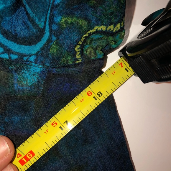 Chico’s V Neck Sheer Popover Blouse Blue Green S - Picture 10 of 13